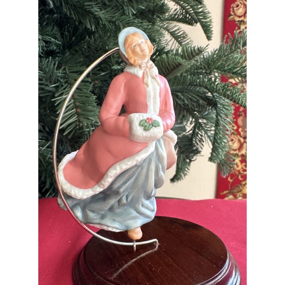 Hallmark Victorian Skater Limited Edition Keepsake Ornament 1992 Display Stand